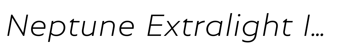 Neptune Extralight Italic